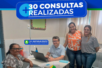 Secretaria Municipal de Saúde, promoveu atendimento médico com o Dr. Matheus Pinto, especialista em Ginecologia e Obstetrícia.