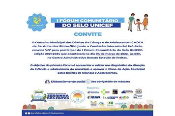 I FÓRUM COMUNITÁRIO DO SELO UNICEF 2021-2024