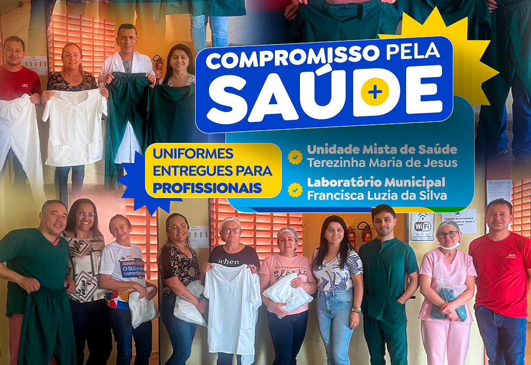 Uniformes entregues para profissionais da saúde