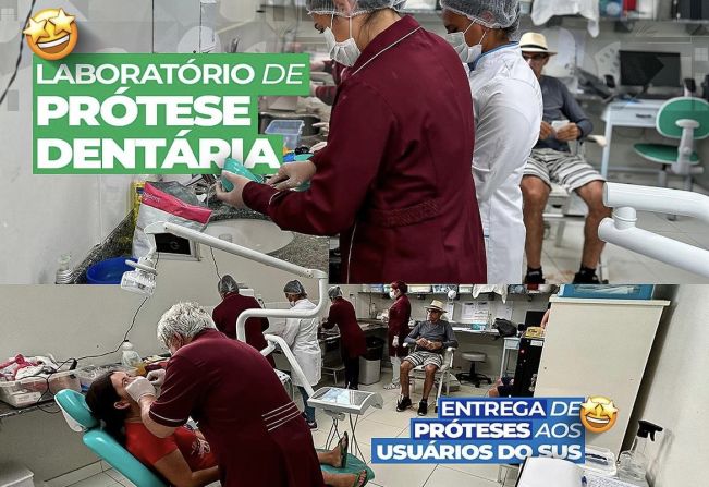 Secretaria de Saúde realiza entrega de próteses dentárias aos usuários do Sistema Único de Saúde (SUS).